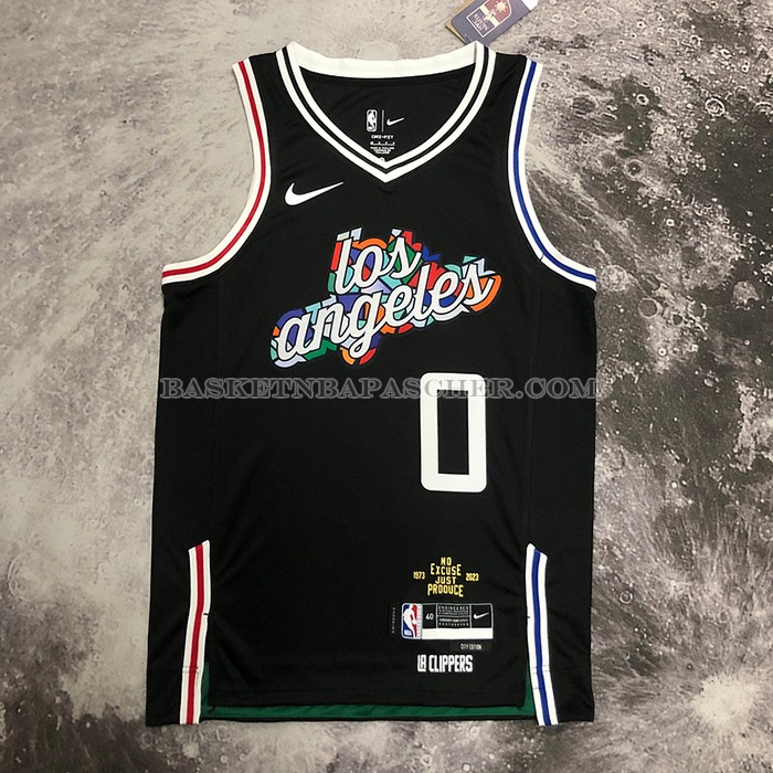 Maillot Los Angeles Clippers Russell Westbrook NO 0 Ville 2022-23 Noir